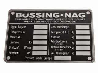 Табличка BUSSING NAG для тягачей и автомобилей Вермахта  Германия, Копия