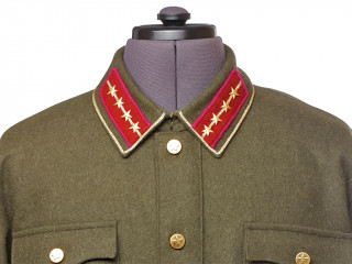 Gymnastyorka shirt half-wool military uniform m1935 with rank insignia of the Commissar of the State Security 1st Class NKVD model 1935-1937, USSR WW2