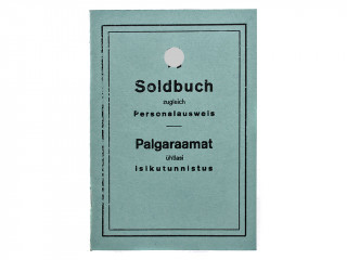 Солдатская книжка (Soldbuch) эстонского добровольца в составе войск СС. Германия, копия
