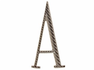 Russian alphabet capital letter "A" cypher 32 mm on shoulder boards white silver Imperial Russia WWI