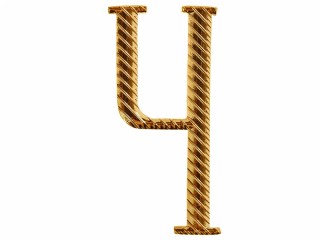 Russian alphabet capital letter "Ч" cypher BIG 32 mm on shoulder boards gold Imperial Russia WWI