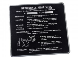 Большая табличка, схема смазки коробки передач на DEMAG, sd.kfz 250. Германия, копия.