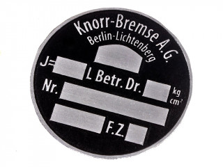 Табличка Knorr-Bremse A.G. Berlin-Lichtenberg на Sd.Kfz.251. Германия, копия.