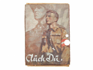 Коробок спичек с плакатом Ваффен-СС, оригинальный с современной наклейкой в виде плаката СС, Германия