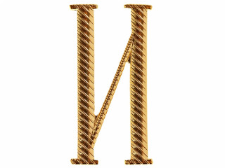 Russian alphabet capital letter "И" cypher BIG 32 mm on shoulder boards gold Imperial Russia WWI