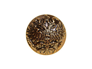 Button State Seal (Eagle), Yellow, 16mm, Russia, Replica