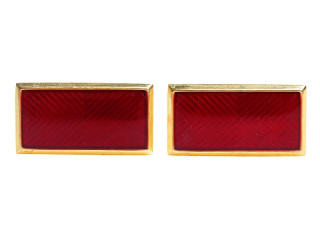 RKKA NKVD Collar Tabs Rank Insignia rectangle badges brass red enameled, USSR WW2
