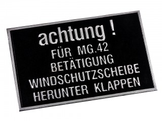 Табличка ACHTUNG! на VW 166. Германия, копия.