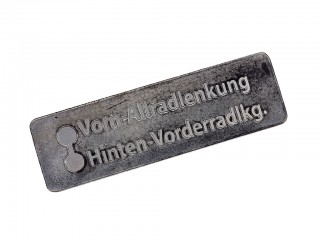 Табличка для автомобилей Horch 168 Vorn-Hinten. Германия, копия. Состаренный вид. 