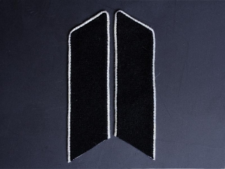 Collar Insignia, White Movement (White Army), Low Ranks, Black Color, White Piping, Russia, Replica