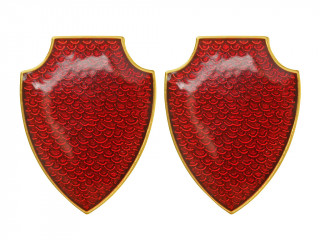 GUMZ Gulag Collar Tabs Rank Insignia Emblem M1924, brass red enamelled, USSR WW2, replica