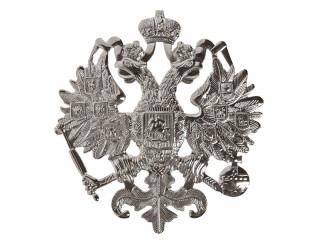 State Seal Eagle Officers badge cockade on hat m1909 white Alexander III period of reign, Russian Imperial WWI 
