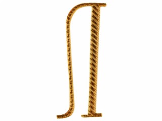 Russian alphabet capital letter "Л" cypher BIG 32 mm on shoulder boards gold Imperial Russia WWI