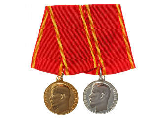 MILITARY AWARDS RIBBON BAR 2 AWARDS, IMPERIAL RUSSIAN WWI